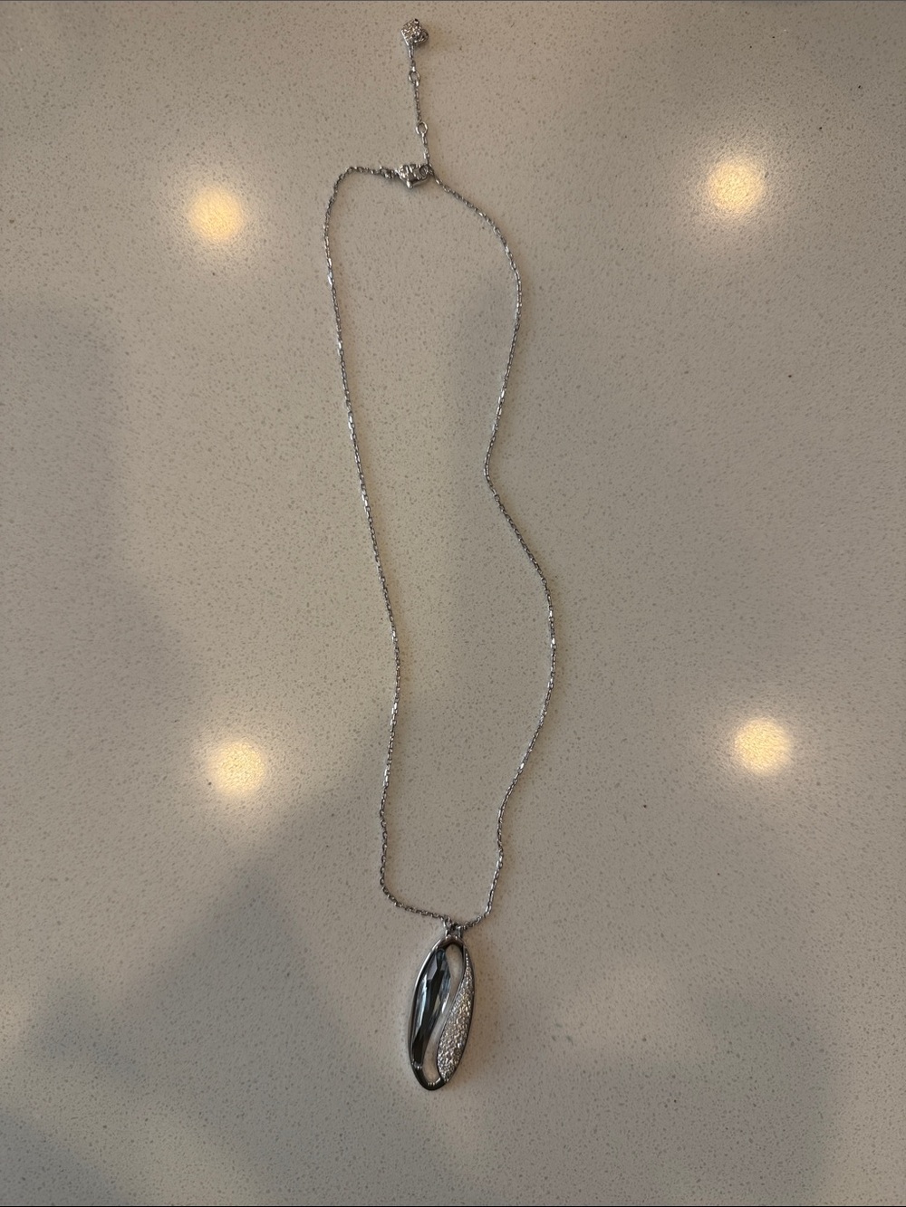 Swarovski Silver-Tone Crystal Long Pendant Necklace